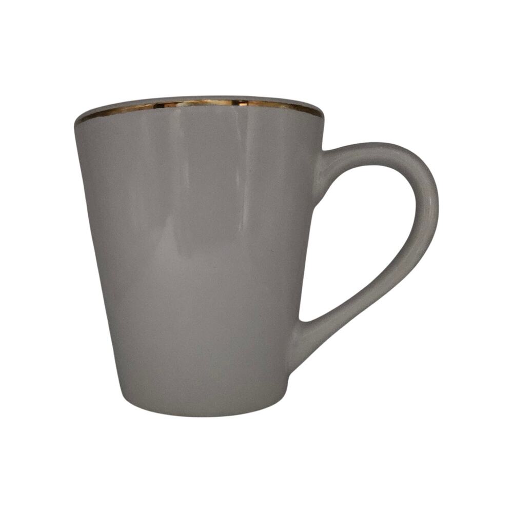 Royal Norfolk Gray Gold Rim Stoneware Coffee Mug Set of 4 Modern Bistro